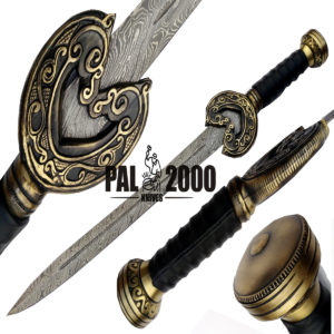 Viking Sword - Custom Made Damascus Steel Sword with Sheath 7013