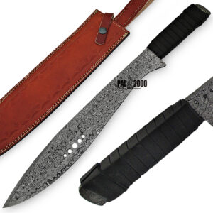 Custom Knives - Leather Wrapped Handle - Handmade Damascus Steel, Knife, 9060