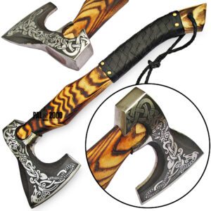 Viking Axe - Custom Handmade Stainless Steel Axe, Gorgeous - Solid Rose Wood Handle - Ax - Smsp-9896