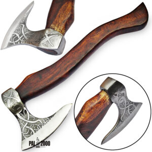 Axe - Custom Handmade Stainless Steel Viking Axe Gorgeous - Solid Wood Handle - Ax - 9899