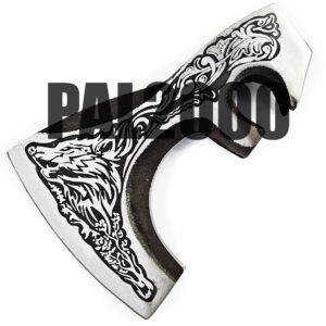 Axe - Custom Handmade Stainless Steel Viking Head Axe only, Gorgeous Ax - Ax Head with Leather Sheath 2005