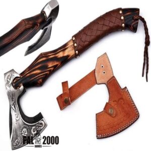 Axe - Custom Handmade Stainless Steel Viking Axe Gorgeous - Solid Wood Handle - Ax - 9840