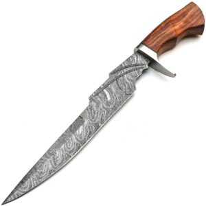 Custom Knives - Rose Wood Handle - Handmade Damascus Steel, Knife, 9261