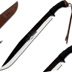 Custom Handmade Bowie - Full Tang Sword - High Carbon Steel Sword with Leather Sheath 6052