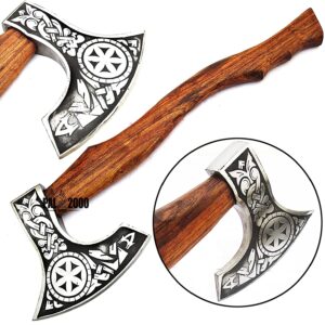 Axe - Custom Handmade Stainless Steel Viking Axe Gorgeous - Solid Wood Handle - Ax - 9963