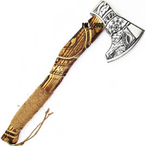 Axe - Custom Handmade Stainless Steel Viking Axe Gorgeous - Solid Wood Handle - Ax - 9970