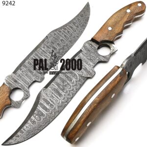 Custom Knives - Olive Wood Handle - Handmade Damascus Steel, Knife, 9242