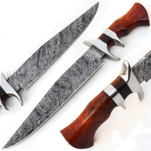 Custom Knives - Rose Wood Sub Hilt Handle - Handmade Damascus Steel, Knife, 9770