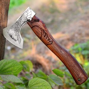 Axe - Custom Handmade Stainless Steel Viking Axe Gorgeous - Solid Wood Handle - Ax - 2027