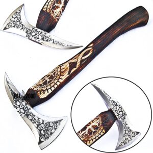 Axe - Custom Handmade Stainless Steel Viking Axe Gorgeous - Solid Wood Handle - Ax - 9885