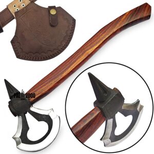 Axe - Custom Handmade Stainless Steel Viking Axe Gorgeous - Solid Wood Handle - Ax - 9873