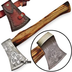Axe - Custom Handmade Stainless Steel Viking Axe Gorgeous - Solid Wood Handle - Ax - 9912