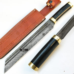 Damascus Handmade Knives - Custom Made Hunting Knife Sheath 9449