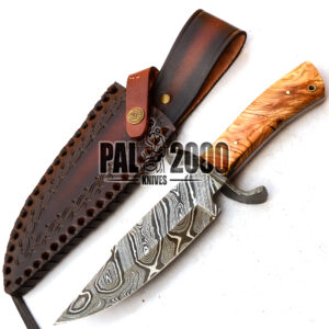 Damascus Knives - Pakka Wood Handle Hunting Bowie Knife 9788