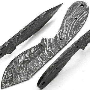 Set of 3 Knives, Damascus Blank Blade, Best Knives Set Blank 8917
