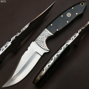 Knife - Custom Made D2 Steel Skinner Knife with Sheath 9075