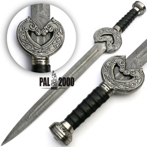 Viking Sword - Custom Made Damascus Steel Sword with Sheath 006