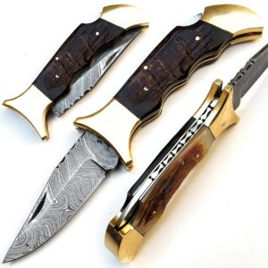 Damascus Knives - Best Handmade Folding Pocket Hunting Knife 9431