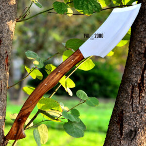 Custom Knife With Leather Sheath - Handmade D2 Steel Knife - Rose Wood handle 2082