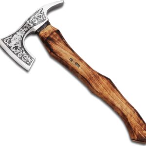 Custom Handmade Hatchet Viking Axe Real Weapon - Bearded Axe - Camping Axes and Tomahawk Axe - Axe Tool - Battle Axe with Sheath (2042)
